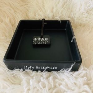 Rae Dunn Skeleton Happy Halloween napkin holder